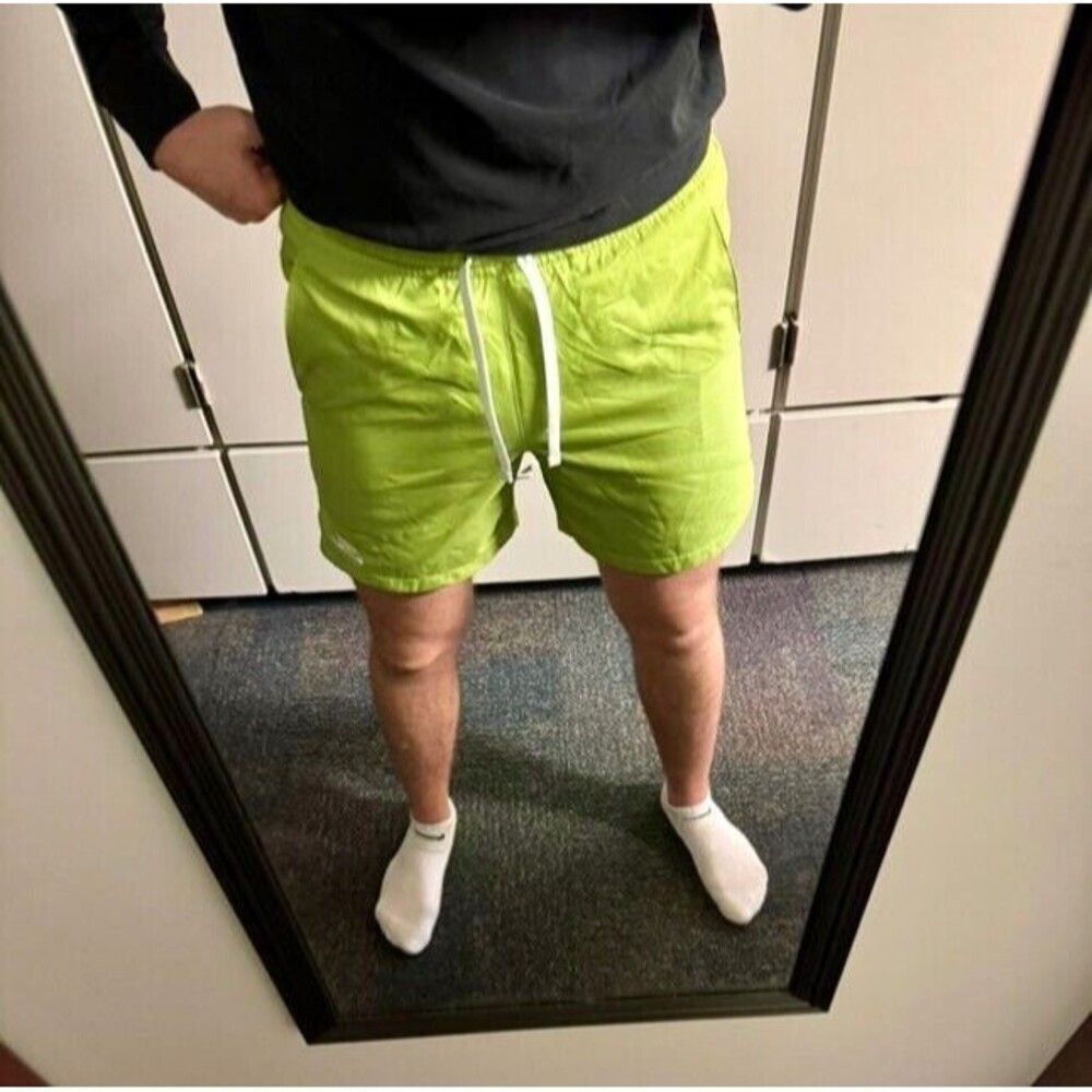 Nike Vintage Rare Sportswear Club Woven Track Shorts Nylon Lime Green Small